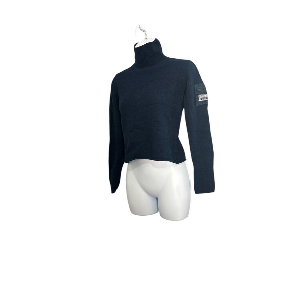 Britches‎ Kelsey Sweater Womens Medium Navy Blue Lambswool Turtleneck Utility